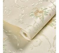 Autocollants muraux en forme de fleur 3D pour transformer n'importe quelle lisse en un beau fond (53 cm x 3 m JA102-Beige)