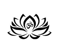 Autocollants muraux en forme de fleur de lotus pour chambre à coucher, autocollant en vinyle imperméable, motif mandala, studio de yoga, bohème-S-24x42cm-Black