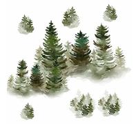 Autocollants muraux en forme de pin aquarelle, grand autocollant mural d coller et coller, branches d'arbre, autocollants muraux pour salon,