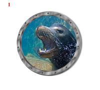 Autocollants Muraux En Pvc 3d, Fausses Fenêtres, Sous-Marin, Animaux, Sparadrap, Décorations Pour Chambres D'Enfants, Maison, Poisson Requin, Sparadrap Muraux