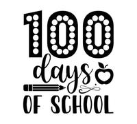 Autocollants muraux en vinyle « 100 Days of School Happy Back to School » - 54,6 x 62 cm - Noir