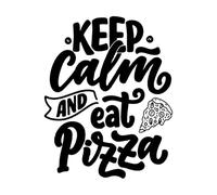 Autocollants muraux en vinyle avec citations « Keep Calm And Eat Pizza » pour décoration de pizzeria, affiche de restaurant italien, petits autocollants - 44 x 55 cm