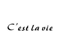 Autocollants muraux en vinyle avec phrase en français pour citation de motivation C'est la vie Décoration d'intérieur Bureau Salle de conférence-S-10x57cm-Black