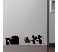 Autocollants Muraux En Vinyle Avec Trou De Souris Pour Enfants, Décalcomanies Murales, Art Mural, Décoration De Maison, Affiche Vintage