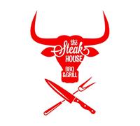 Autocollants muraux en vinyle BBQ Meat Special Grill Menu Steak House Beef Food 54x72.3cm Peut modifier et ajouter des informations Grand Red