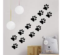 Autocollants muraux en vinyle motif patte de chat pour voiture, cuisine, patrouille, sac en papier, noir, empreintes de pattes d'animaux, sacs de chambre pour enfants, décoration d'intérieur,