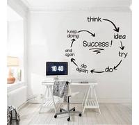 Autocollants muraux en vinyle pour bureau avec citations de réussite d'entrepreneur 57 x 63 cm