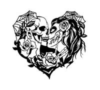 Autocollants muraux en vinyle pour chambre d'adolescent, motif tête de mort, j'aime la musique, décoration murale en vinyle pour salle à manger musicale, pub, mode-S-28x41cm-Black