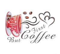 Autocollants muraux en vinyle pour cuisine, café et pub - Autocollants muraux rétro sur le thème du café, 20 x 30 cm, pour décoration murale de barista