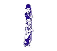 Autocollants muraux en vinyle pour décoration de chambre d'enfant Motif Chaplin the Kid-L-40x160cm-Dark Blue