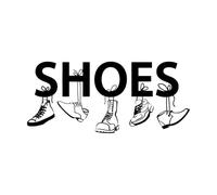 Autocollants muraux en vinyle pour magasin de chaussures, bottes, baskets, panneau, 28 x 61,2 cm, petit, noir