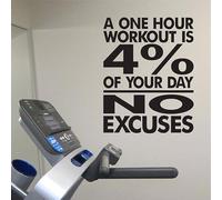 Autocollants muraux en vinyle pour salle d'entraînement No Excuses - 72 x 57 cm
