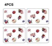 Autocollants Muraux Fleur De Pivoine Rose, 4 Pièces, Peinture Décorative Amovible Pour Salon Chambre D'Enfant, Stickers Muraux