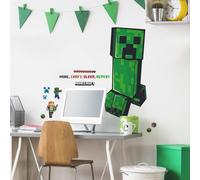 Autocollants muraux g ants Minecraft Creeper d coller et coller, RoomMates RMK5360GM, vert, noir, marron, rouge, orange