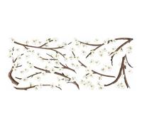 Autocollants muraux g ants RoomMates RMK3201GM motif de branches de fleurs blanches, d coller et coller, avec ornements floraux