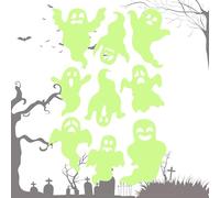 Autocollants muraux lumineux d'Halloween - Autocollants chauve-souris fluorescents pour verre, | Décorations de fenêtre, décoration de fête d'Halloween