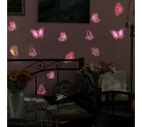 Autocollants muraux lumineux en forme de papillon effet 3D pour chambre d'enfant, chambre d'enfant, décoration d'intérieur, feuille de PVC imperméable 20 x 30 cm