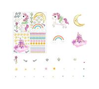 Autocollants Muraux Lumineux Licorne Colorés, 174 Pièces, Diy Bricolage, Château De Rêve, Lueur Dans La Nuit, Pour Chambres D'enfants, Décoration De Maison