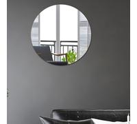 Autocollants muraux miroir en acrylique avec formes rondes et ovales avec reflet clair, imperméables et design pour une utilisation murale décorative (rond)