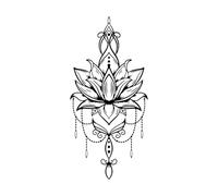 Autocollants muraux motif lotus religion yoga mandala 28x58cm imperméables petit format noir
