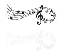 Autocollants Muraux Notes de Musique Adhésifs 2 Pièces PVC | Noir et Blanc, Motif Musical, pour Verre Intérieur, Vitrine Boutique, Mur Peint