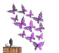 Autocollants muraux papillon 3D - Ensemble d'autocollants amovibles, couleurs vives, matériau robuste, facile à décoller et à coller | Autocollants muraux décoratifs DIY pour chambre d'enfant, chambre