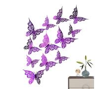 Autocollants muraux papillon - Autocollants 3D, plusieurs tailles, décoration amovible DIY | Pépinière chambre salle de classe mariage salon fête maison bureau créatif mur artisanat ornement d