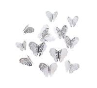 Autocollants Muraux Papillon Creux 3d 12 Pièces/Ensemble Autocollants Décoratifs Pour Enfants, Décoration De La Maison, Bricolage, Réfrigérateur, Autocollants De Décoration Pour La Maison