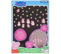 Autocollants muraux - Peppa Pig - Phosphorescents - 200 étoiles - 6 personnages - Décoration enfantine