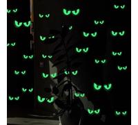 Autocollants muraux phosphorescents d'Halloween en PVC avec 54 yeux maléfiques pour une utilisation temporaire en intérieur et en extérieur (vert)
