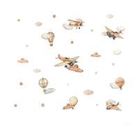 Autocollants muraux phosphorescents en forme d'avion montgolfière et nuage pour chambre d'enfant, chambre d'enfant