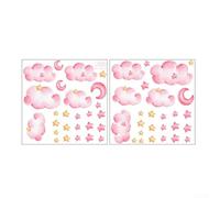 Autocollants muraux phosphorescents en PVC - 20 x 20 cm - Rose - Amovibles et imperméables - Pour chambre d'enfant et crèche