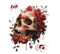 Autocollants muraux pour abattant de toilette en forme de tête de mort, autocollants muraux amovibles sur le thème d'Halloween, décoration de salle de bain effrayante pour Halloween