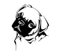 Autocollants muraux pour chiots et chiens pour chambre d'enfant, fille ou garçon, décoration mignonne pour chambre d'enfant-S-42x51cm-Black