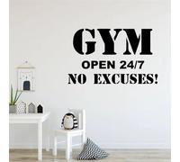 Autocollants muraux pour salle de sport, salle de fitness, décoration d'intérieur, affiches sans excuses 42 x 25 cm
