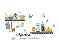 Autocollants muraux pour ustensiles de cuisine, restaurant, décoration d'intérieur, matériau PVC mat, imperméable et facile à appliquer et à enlever (MS1634)