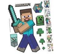 Autocollants Muraux - ROBA - Minecraft - 6 Feuilles - +50 Stickers - Décoration Intérieure