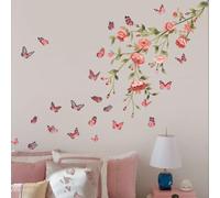 Autocollants muraux sophistiqués en forme de papillon et floral respectueux de l'environnement pour tout appartement de votre maison
