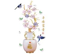 Autocollants Muraux Sticker Mural Salon,Sticker Mural Classique Chinois Créatif 3D Fleur Et Oiseau, La Décoration De Vase De Simulation De Porche Stickers Muraux