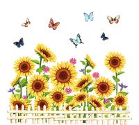 Autocollants Muraux Tournesol 3D Jaune, Papier Peint Adhésif Facile à Poser et à Retirer, Décoration Murale Amovible DIY pour Salle de Bain, Chambre, Chambre de Bébé, Porte de Douche TV, Décor Maison 