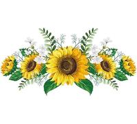 Autocollants muraux tournesol à décoller et à coller - Décoration murale - Amovible et imperméable - Pour salon, salle de bain, traitements muraux et fournitures murales