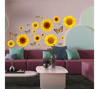 Autocollants Muraux Tournesol Avec Papillon 3d, 30 Pièces, Autocollants Muraux Amovibles, Fleur Murale Étanche Pour Pépinière Bébé, Livraison Directe