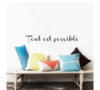 Autocollants muraux Tout Est Possible pour la décoration du salon, noir, 57 cm x 9 cm