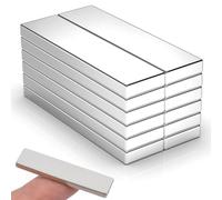 Autocollants Néodyme Puissants, 12 Pièces Rectangulaires, 40 × 10 × 2mm | Néodyme Petits, Difficile à Démagnétiser, Forte Adhérence, pour Réfrigérateur, Tableau Blanc et Organisation de Bureau