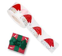 Autocollants Noël Rouleau - 500 Chapeaux Père Noël Autocollants Adhésifs, 3 Cm Étiquettes Cadeau | Idéal Pour Sachets, Bonbons, Invitations, Cartes De Vœux, Bùllet Ĵournal Et Maison, Enfañts