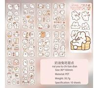 Autocollants Non Marquants Imperméables Pour Animaux De Compagnie, Étiquette De Collage, Tasse, Casque, Dessin Animé, Scrapbook, Fournitures De Papeterie, Diy Bricolage, 10 Pièces