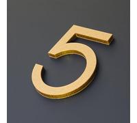 Autocollants Numéros Maison Auto-adhésifs 2/3,2/4/5/6 Pouces, Numéros Porte Modernes En Acrylique, Plaque D'adresse Dorée Pour Boîte Aux Lettres, Pour Décoration Chambre D'appartement, Café(5,6In)