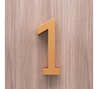Autocollants numéros maison auto-adhésifs 2/3/4 pouces, numéro porte moderne en acrylique, signe d'adresse boîte aux lettres en or/argent/noir, pour décoration murale, appartement(Gold 1,3In)