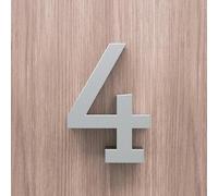 Autocollants numéros maison auto-adhésifs 2/3/4 pouces, numéro porte moderne en acrylique, signe d'adresse boîte aux lettres en or/argent/noir, pour décoration murale, appartement(Silver 4,2In)