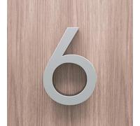 Autocollants numéros maison auto-adhésifs 2/3/4 pouces, numéro porte moderne en acrylique, signe d'adresse boîte aux lettres en or/argent/noir, pour décoration murale, appartement(Silver 6,3In)
